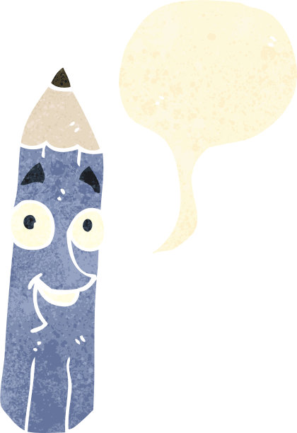 复古卡通幸福铅笔图片下载