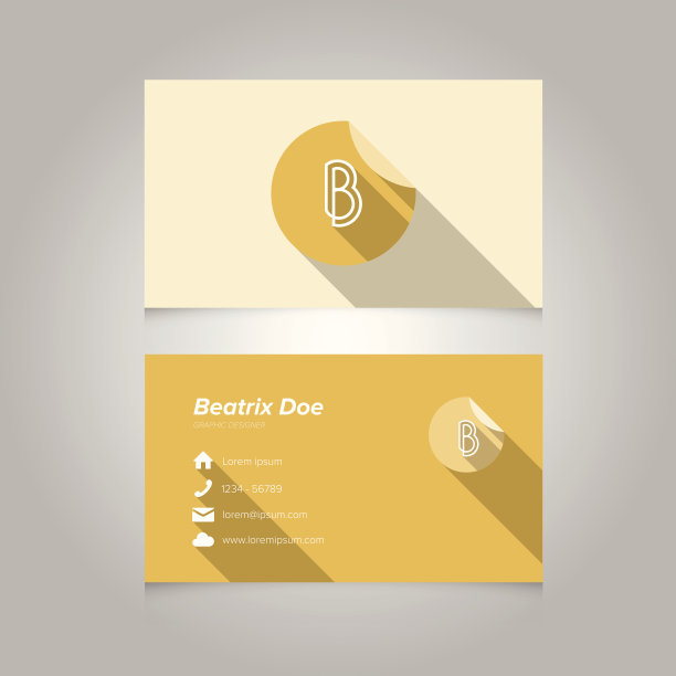简单的名片模板与字母B图片下载