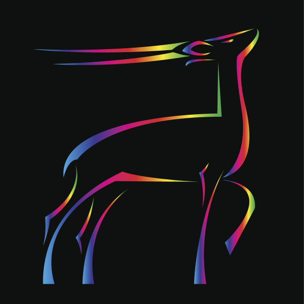 吠鹿的矢量图像图片下载