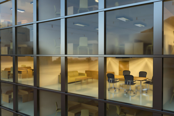 现代化的办公楼在晚上图片下载