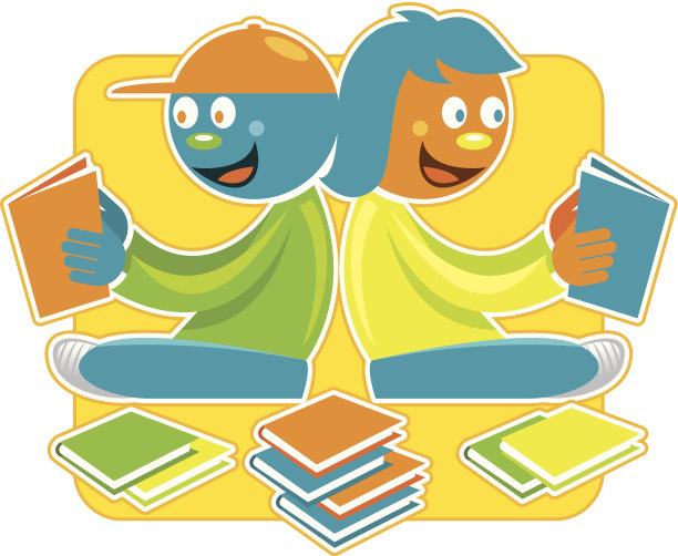 女孩男孩阅读图片下载