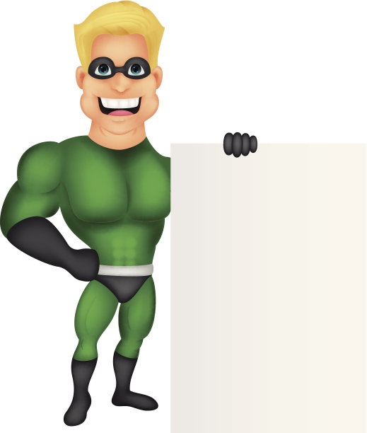 带有空白标志的超级英雄卡通图片下载