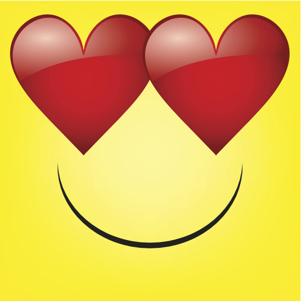 矢量可爱卡通黄色脸在爱图片下载