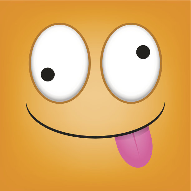 矢量可爱的卡通橙色脸与舌头图片下载