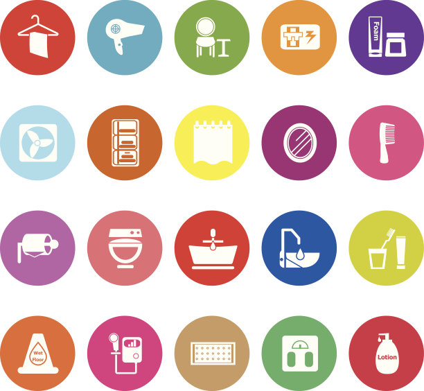 浴室平面图标上的白色背景图片下载