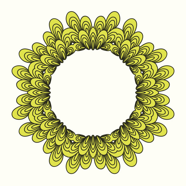 带有花元素和叶子的花环图片下载