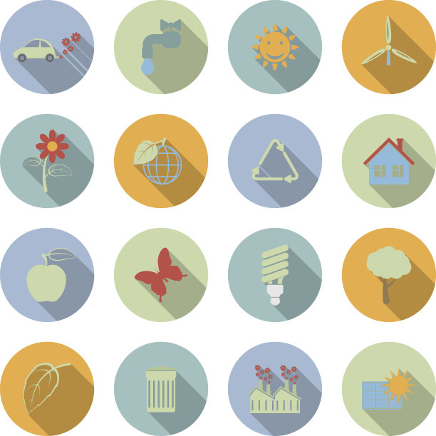 生态矢量平面图标集图片下载