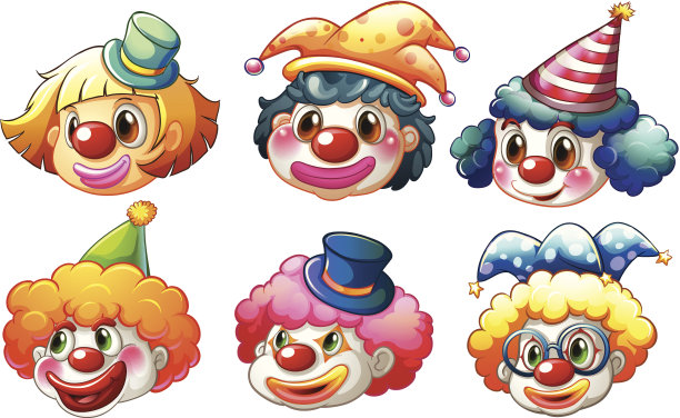 小丑的不同面孔图片下载