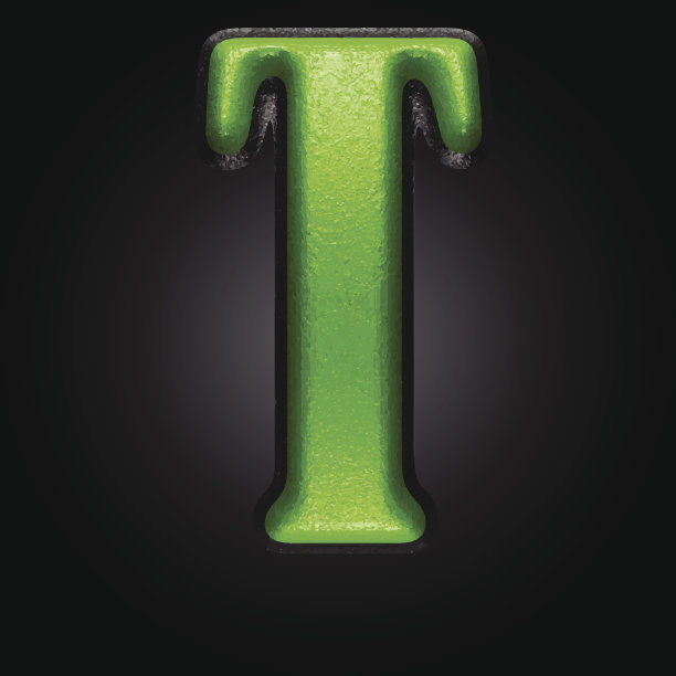 向量绿色塑料图形t图片下载