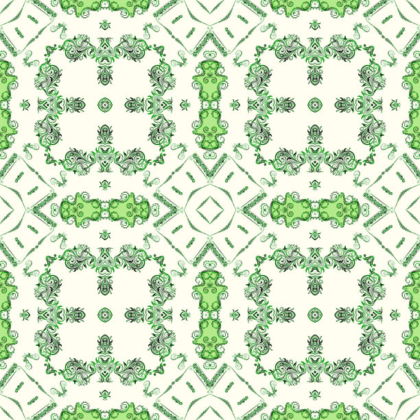 装饰艺术，几何图案，对称插图，抽象分形，无缝装饰。图片下载