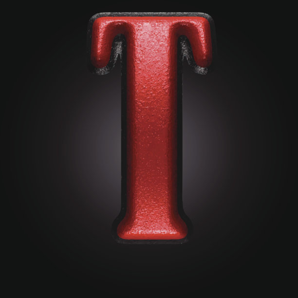 矢量红色塑料图形t图片下载