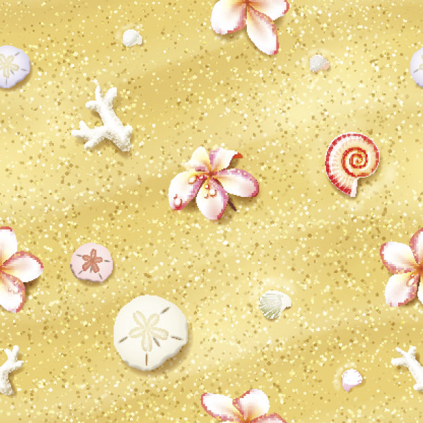 无缝沙子背景与花图片下载