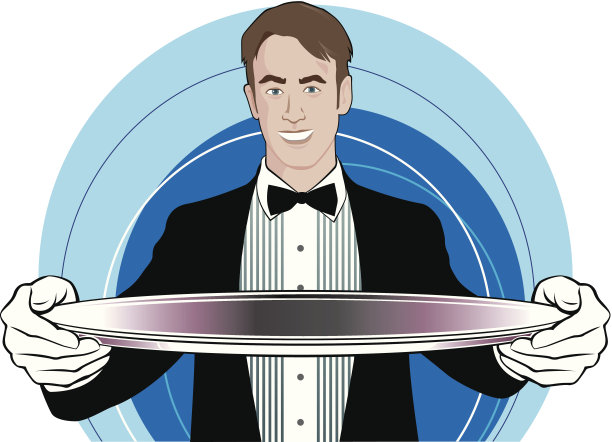 服务员托盘C图片下载