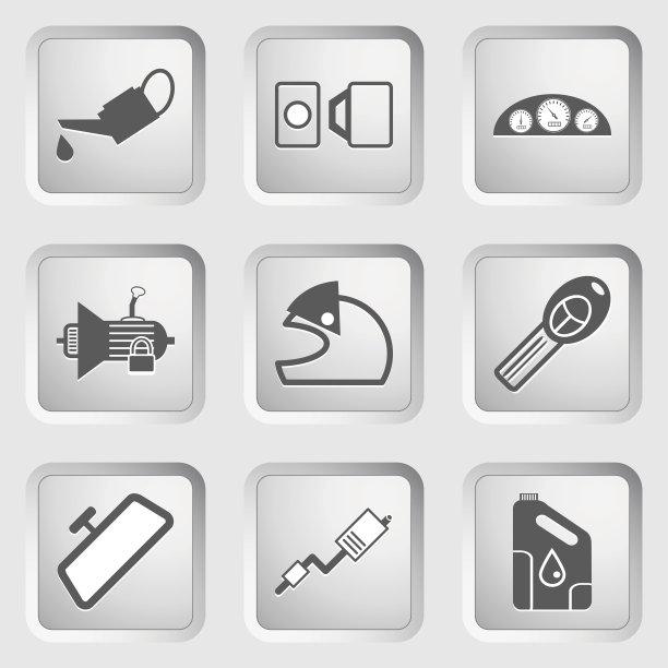 汽车零件和服务图标设置4。图片下载