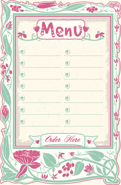 复古偷拍菜单在粉红色图片下载