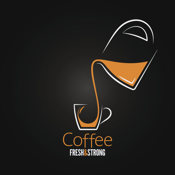 咖啡杯玻璃壶的设计背景图片下载