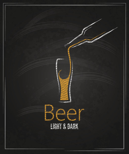 啤酒玻璃，黑板菜单背景图片下载