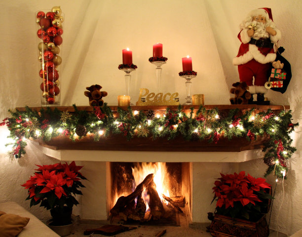 圣诞节的壁炉图片下载