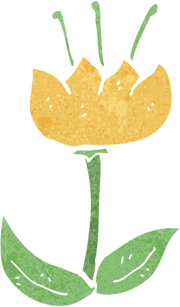 复古的卡通郁金香图片下载