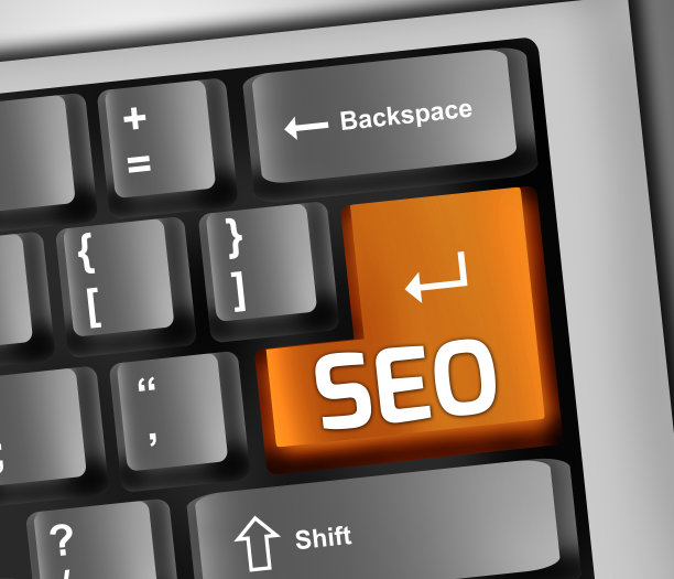 键盘插图'SEO -搜索引擎优化'图片下载