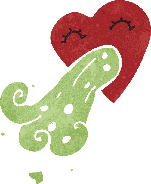复古卡通爱情病心图片下载