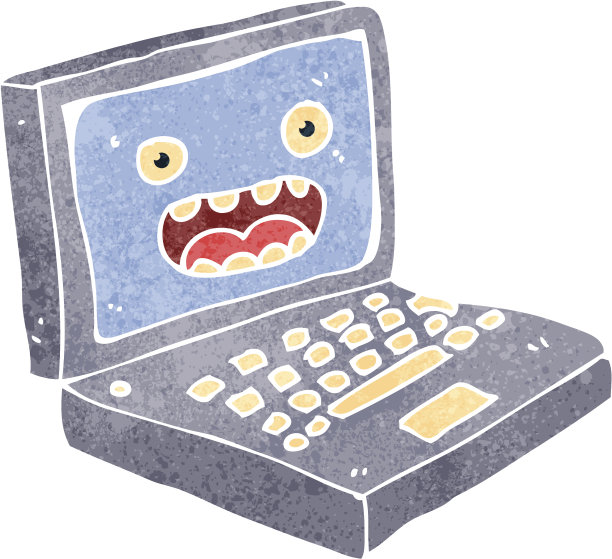 复古的卡通笔记本电脑图片下载