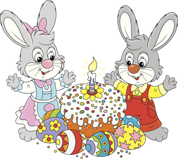 复活节蛋糕和彩蛋图片下载