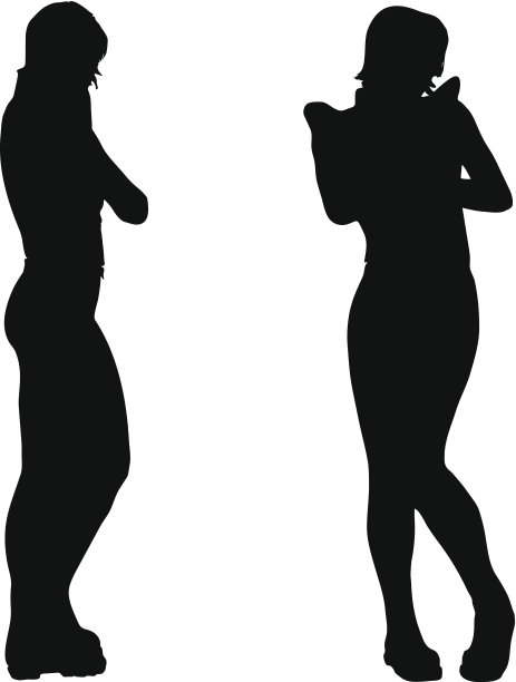 一个女人在白色背景上的剪影图片下载