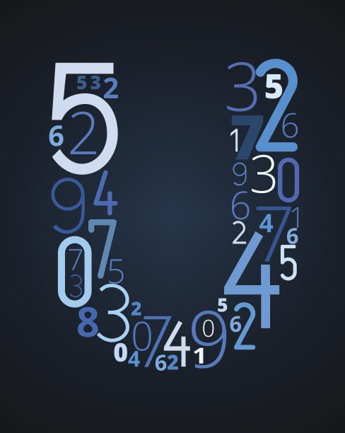 字母U，矢量字体从数字图片下载