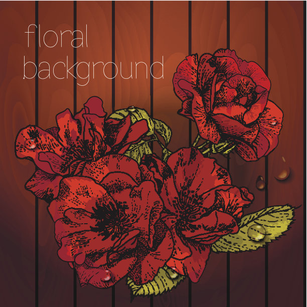 美丽的花朵上的木质纹理。图片下载