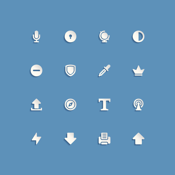 网站矢量图标设置纸张弯曲效果图片下载