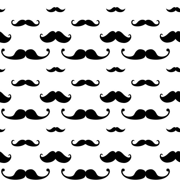 潮人胡子无缝模式图片下载