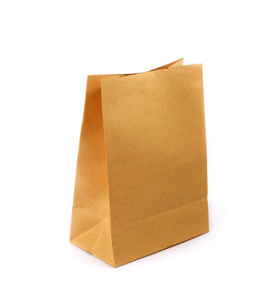 棕色纸袋孤立在白色背景图片下载