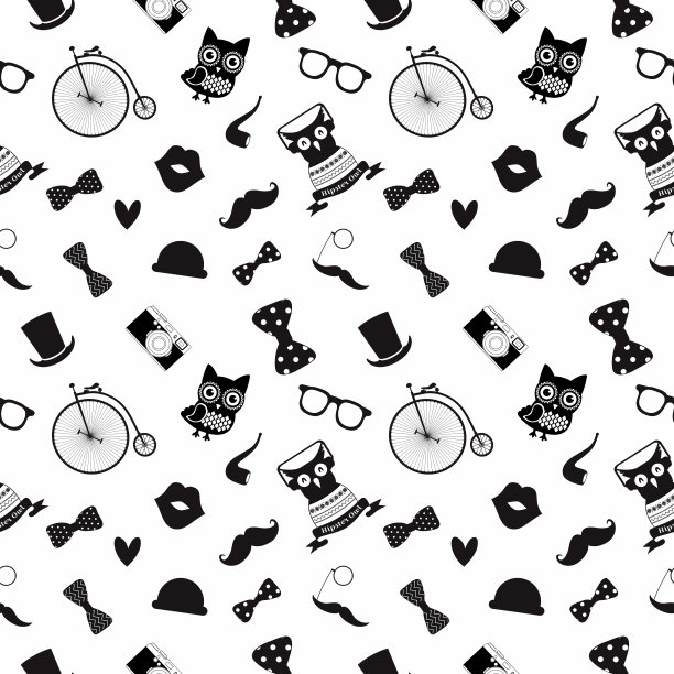 时髦的黑白无缝图案图片下载