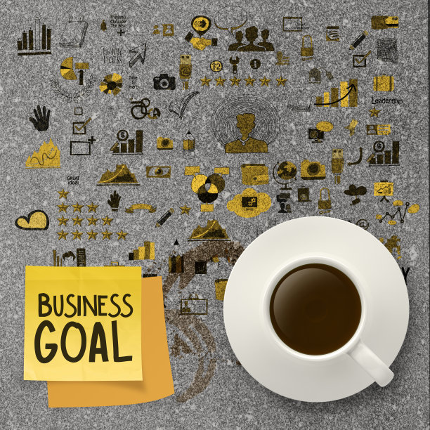 咖啡杯与手绘业务图片下载