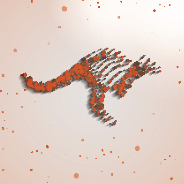 抽象的彩色的袋鼠图片下载