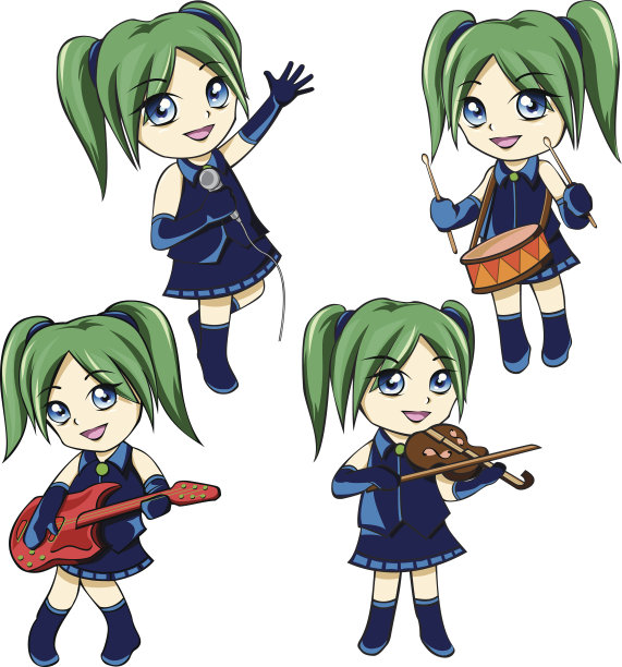 音乐女孩包卡通图片下载