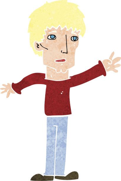 卡通风格焦虑的男人图片下载