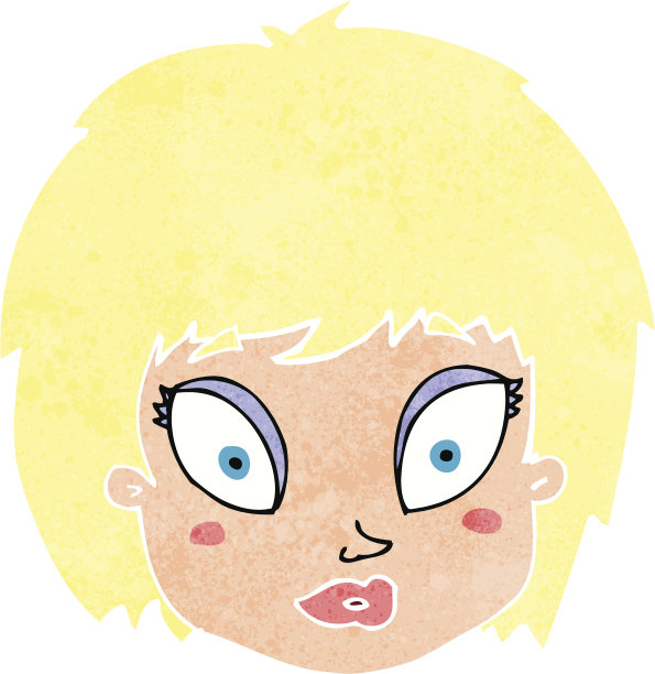 卡通惊奇女性脸图片下载