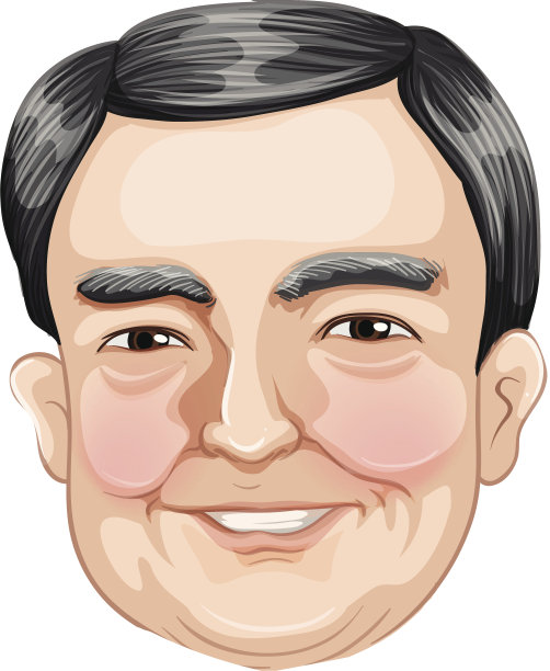 一个微笑的老商人的头图片下载