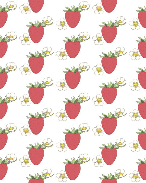 草莓无缝图案背景图片下载
