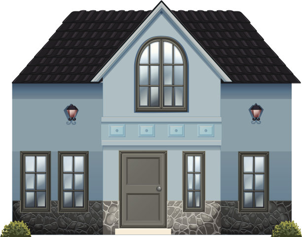 蓝色独栋住宅图片下载