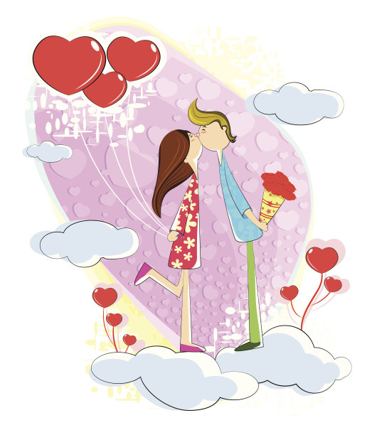 情人节插画素材ID：108736972