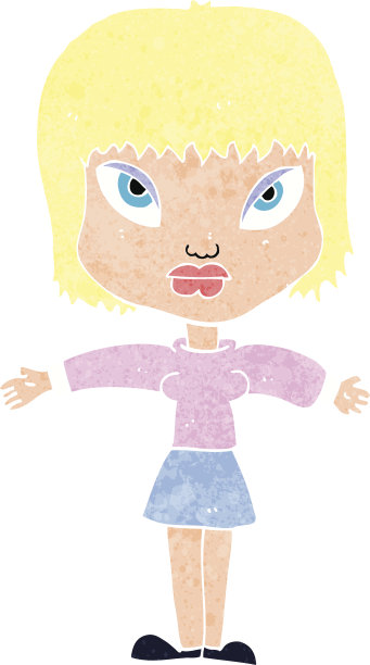 伸开双臂的卡通女人图片下载