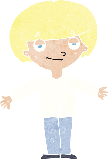 卡通沾沾自喜的男孩图片下载