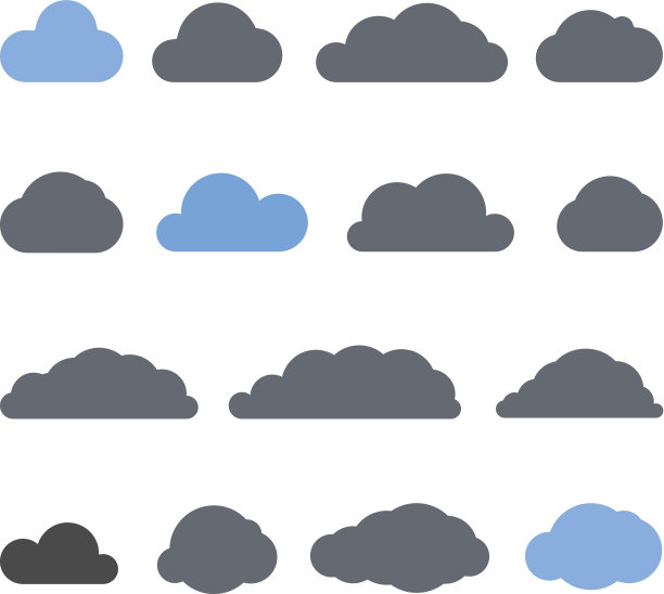 抽象的云集合孤立在白色图片下载