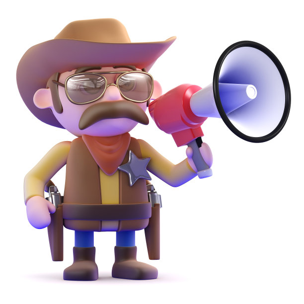 3d牛仔与扩音器图片下载