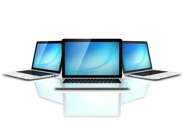 电脑网络-白色背景的笔记本电脑图片下载