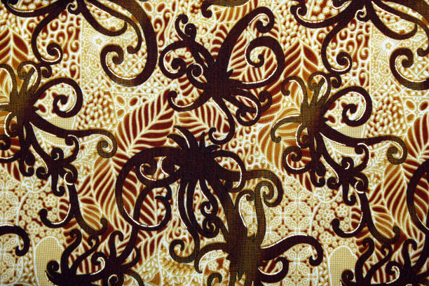 有印花蜡染图案的织物图片下载