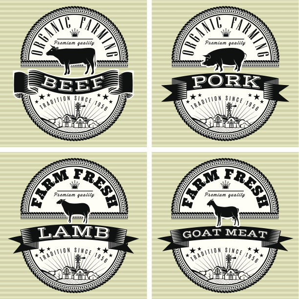 象征猪，牛，绵羊，山羊图片下载